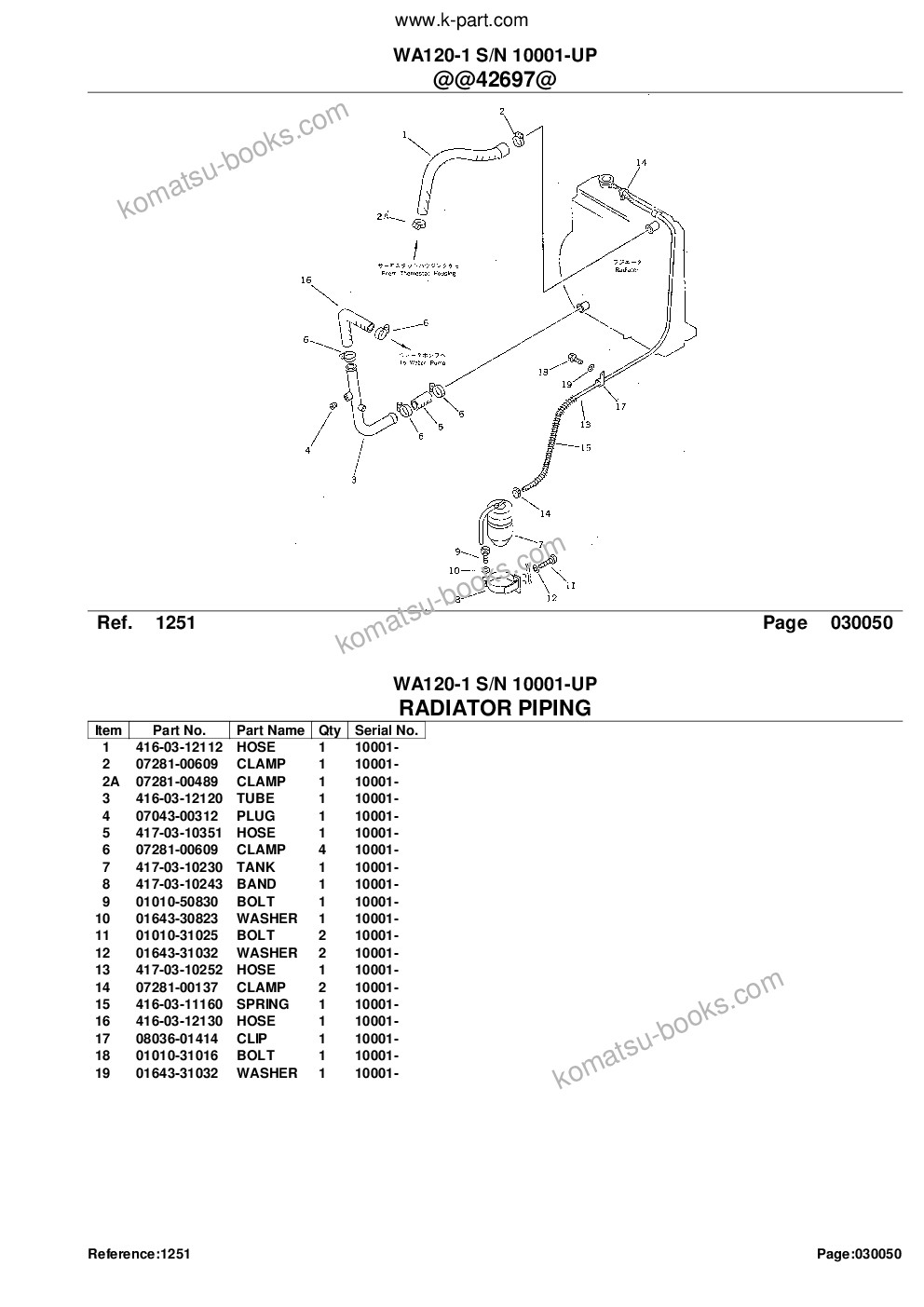Komatsu wa120-1 s/n 10001-up Parts catalog cover Page 9