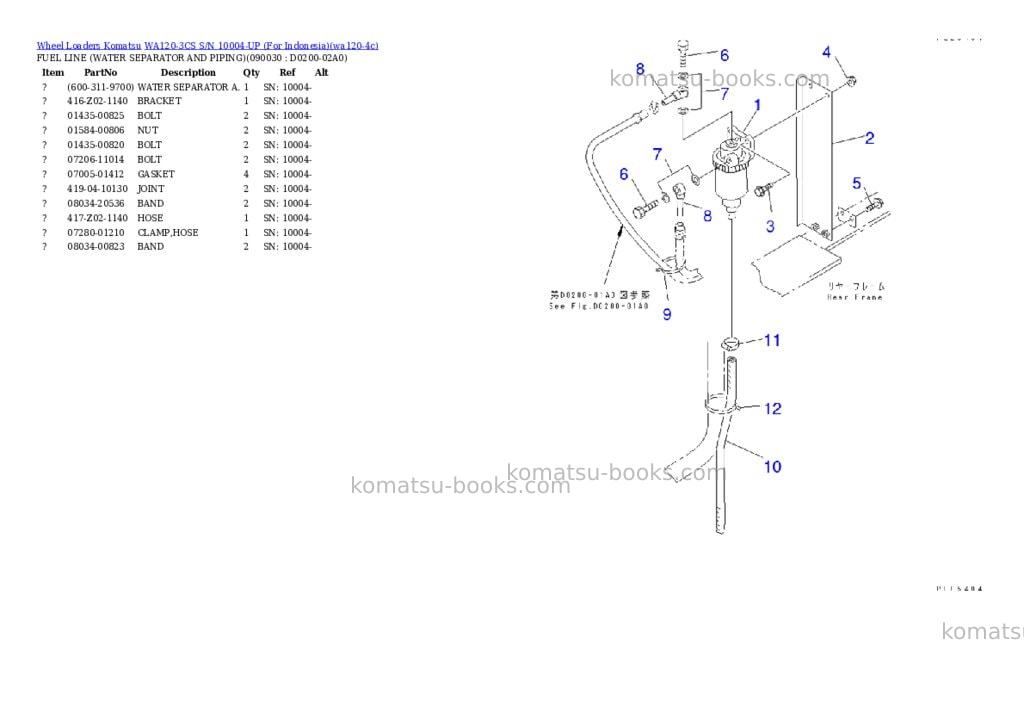 Komatsu WA120-3CS S/N 10004-UP (For Indonesia) Parts catalog cover Page 10
