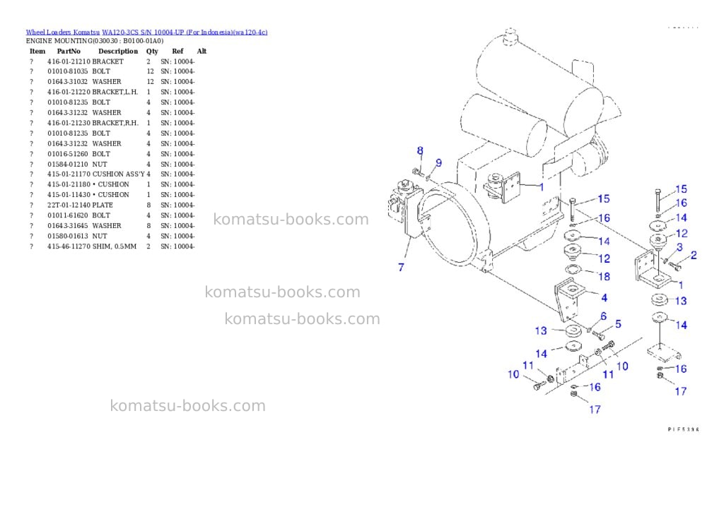Komatsu WA120-3CS S/N 10004-UP (For Indonesia) Parts catalog cover Page 2