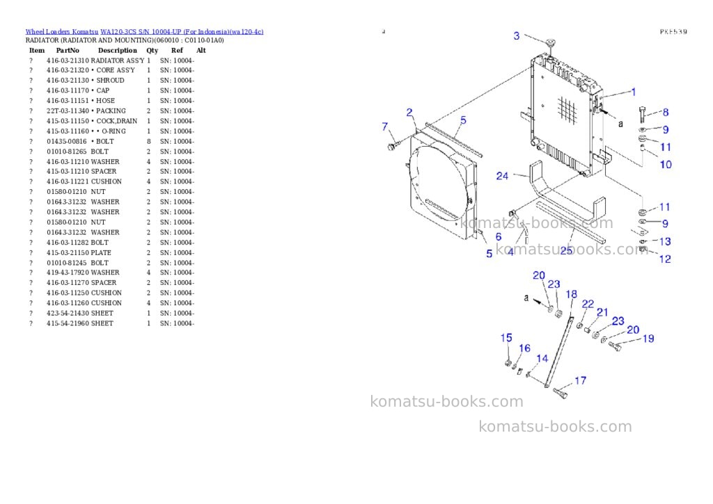 Komatsu WA120-3CS S/N 10004-UP (For Indonesia) Parts catalog cover Page 5