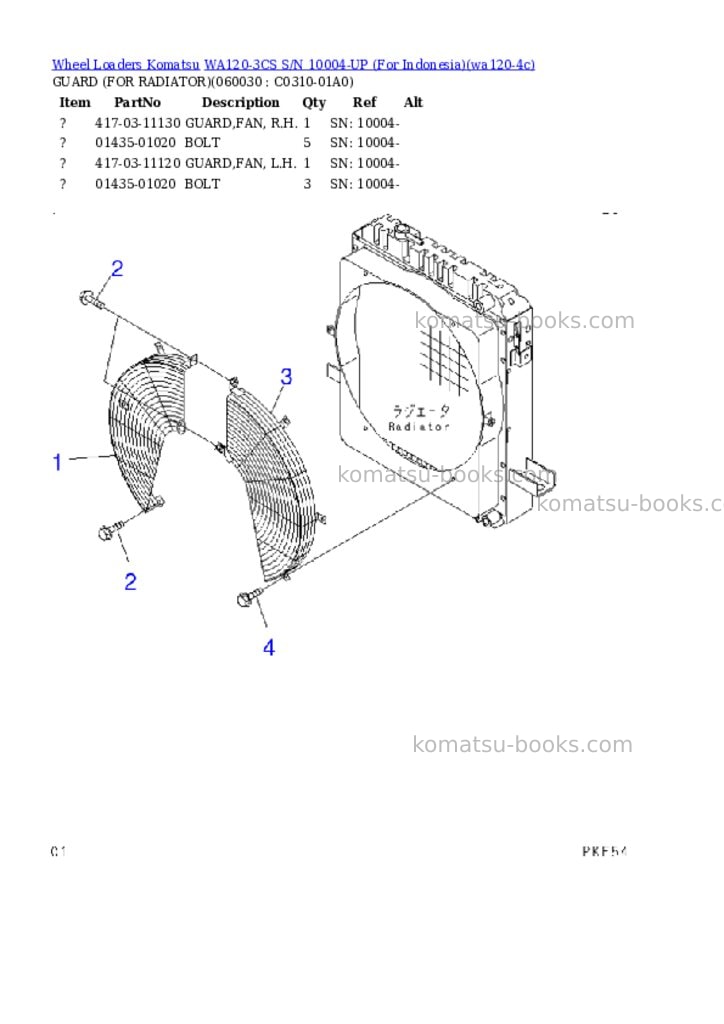 Komatsu WA120-3CS S/N 10004-UP (For Indonesia) Parts catalog cover Page 7