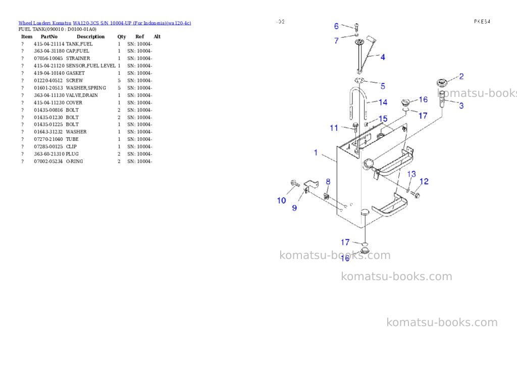 Komatsu WA120-3CS S/N 10004-UP (For Indonesia) Parts catalog cover Page 8