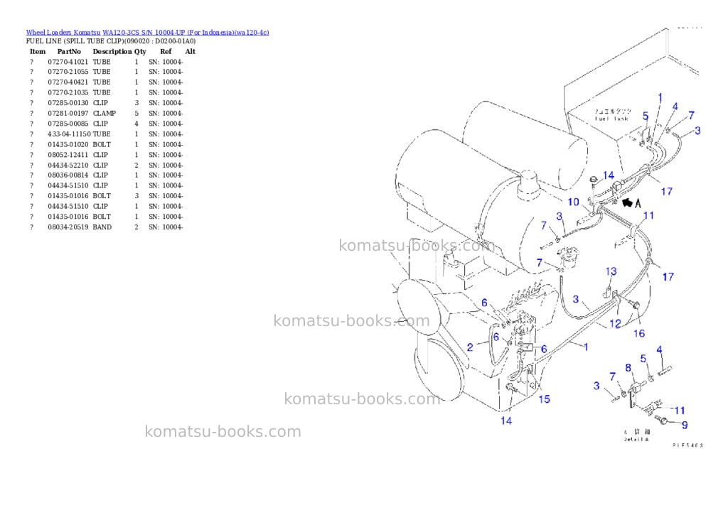 Komatsu WA120-3CS S/N 10004-UP (For Indonesia) Parts catalog cover Page 9