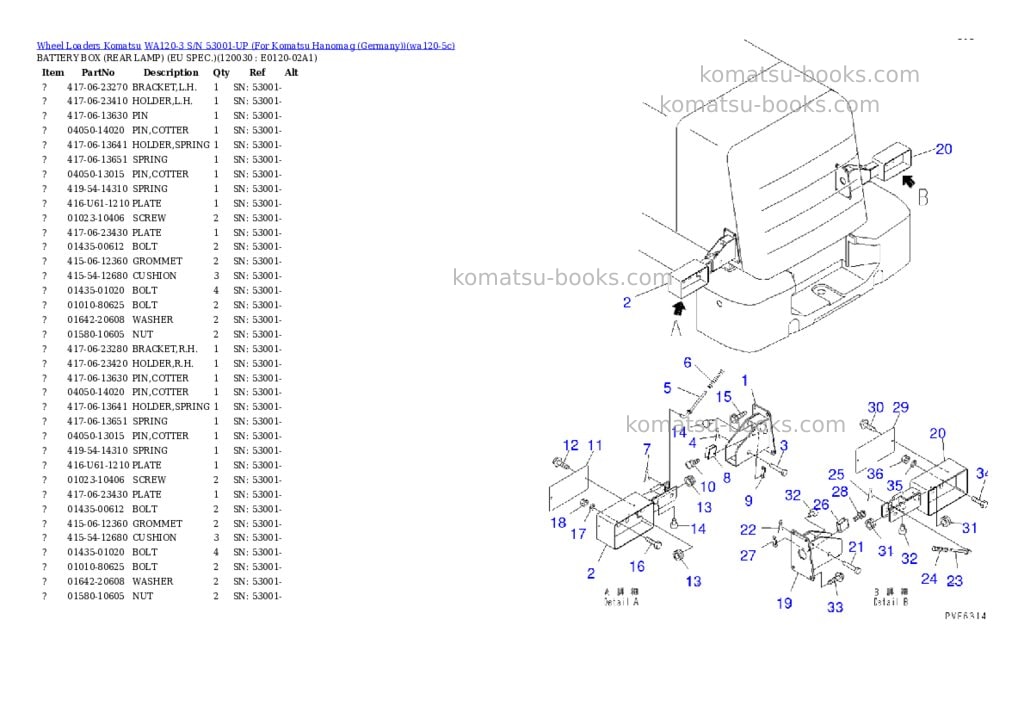 Komatsu wa120-3 s/n 53001-up for komatsu hanomag germany Parts catalog cover Page 10 Komatsu wa120-3 s/n 53001-up for komatsu hanomag germany Parts catalog cover Page 10