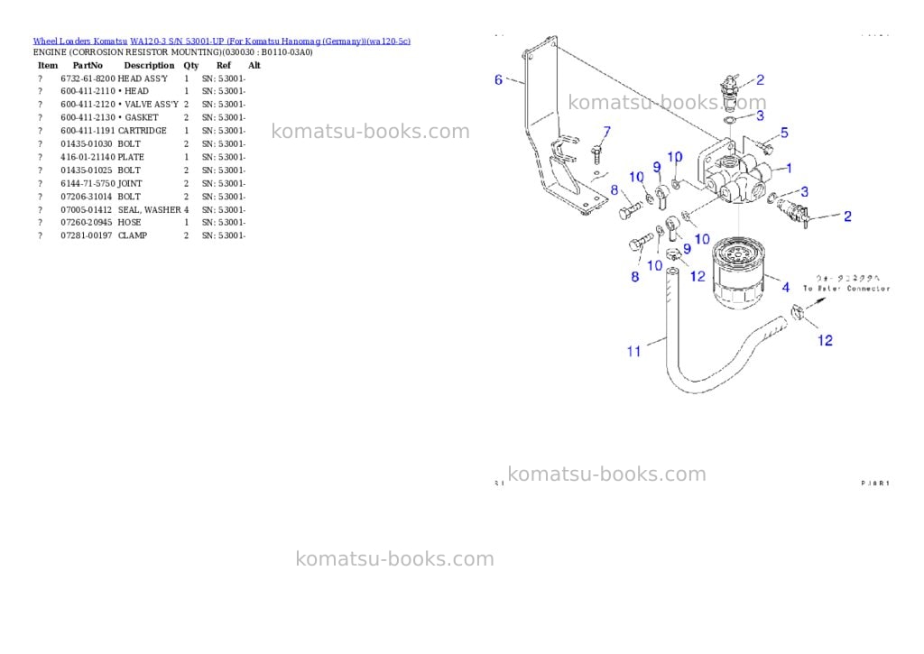 Komatsu wa120-3 s/n 53001-up for komatsu hanomag germany Parts catalog cover Page 2 Komatsu wa120-3 s/n 53001-up for komatsu hanomag germany Parts catalog cover Page 2