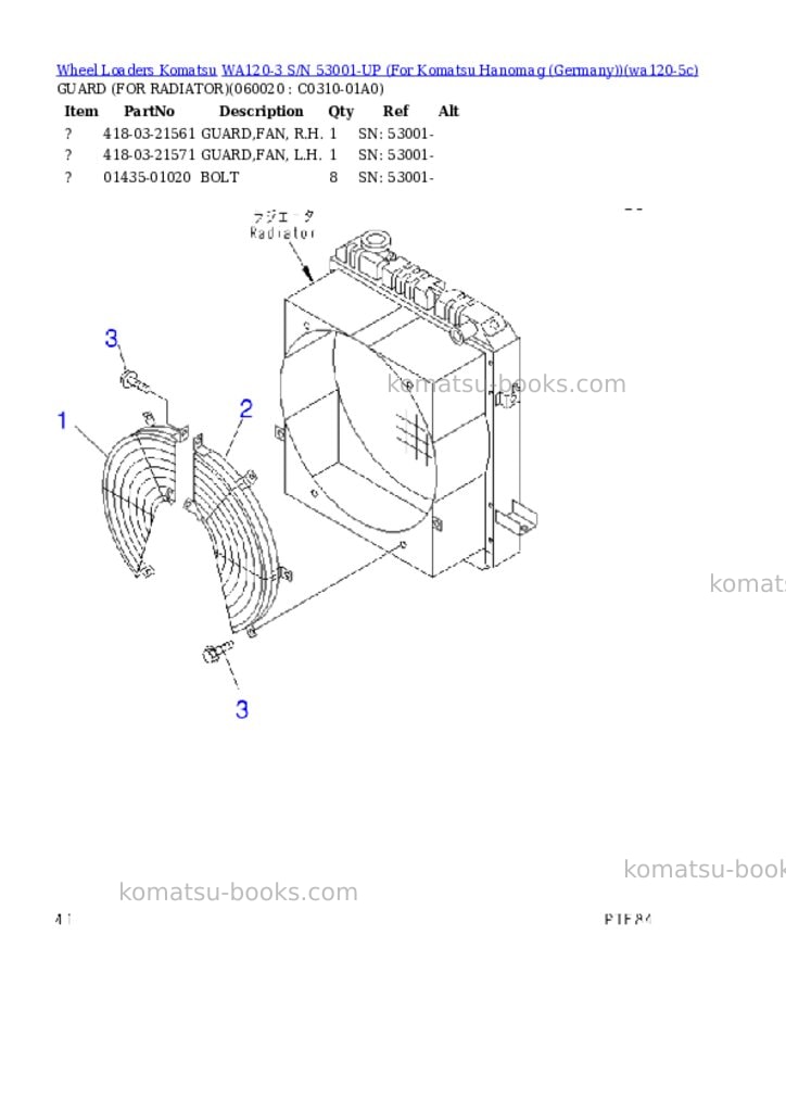 Komatsu wa120-3 s/n 53001-up for komatsu hanomag germany Parts catalog cover Page 5 Komatsu wa120-3 s/n 53001-up for komatsu hanomag germany Parts catalog cover Page 5