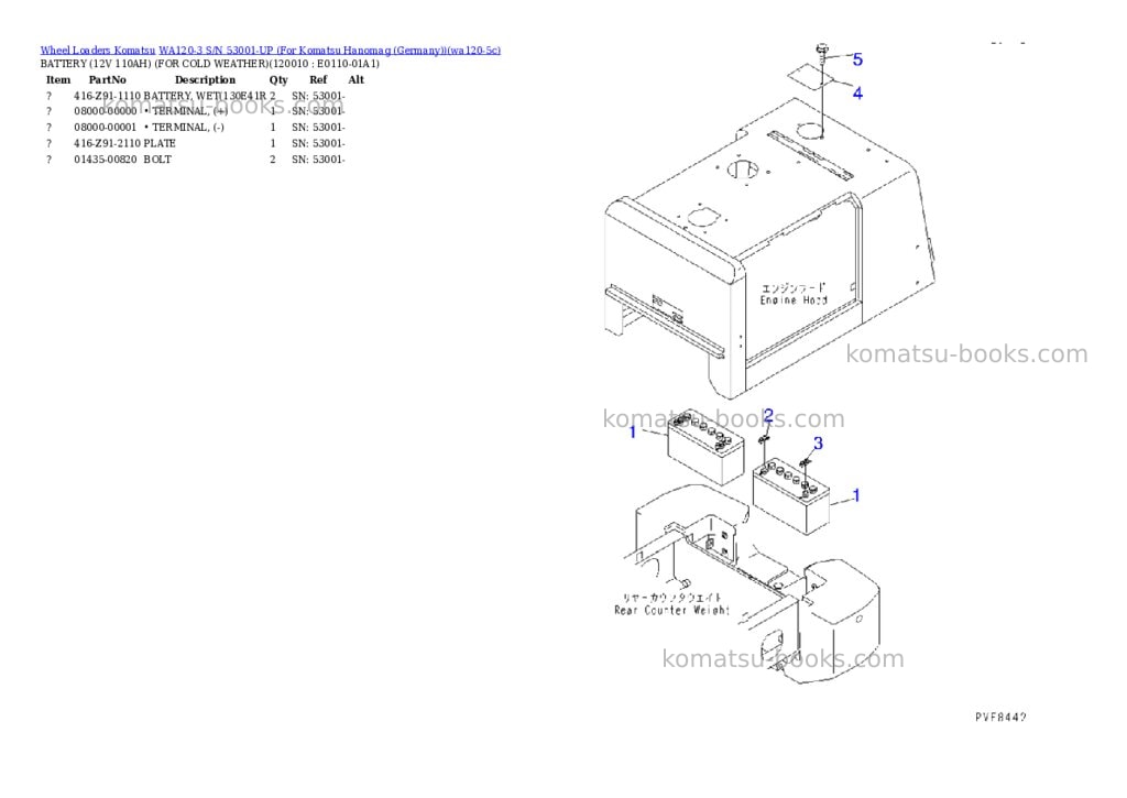 Komatsu wa120-3 s/n 53001-up for komatsu hanomag germany Parts catalog cover Page 8 Komatsu wa120-3 s/n 53001-up for komatsu hanomag germany Parts catalog cover Page 8