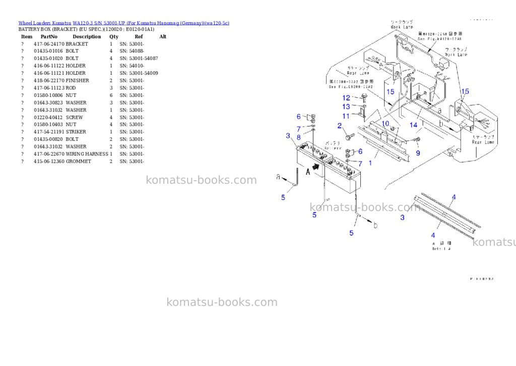Komatsu wa120-3 s/n 53001-up for komatsu hanomag germany Parts catalog cover Page 9 Komatsu wa120-3 s/n 53001-up for komatsu hanomag germany Parts catalog cover Page 9