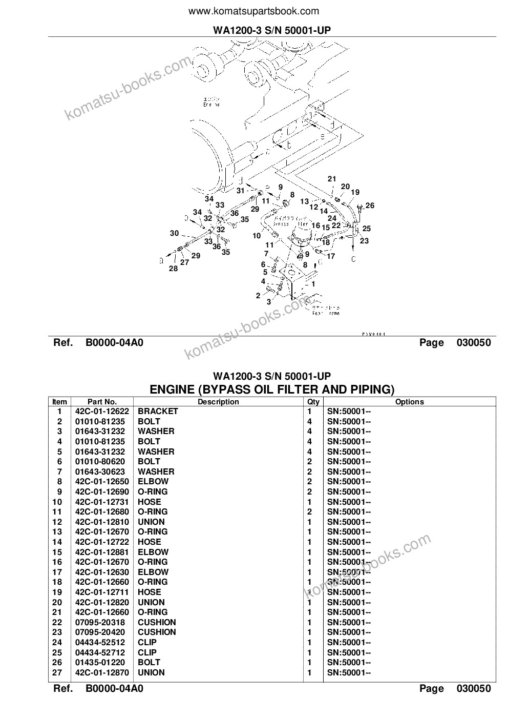 Komatsu wa1200-3 s/n 50001-up Parts catalog cover Page 10