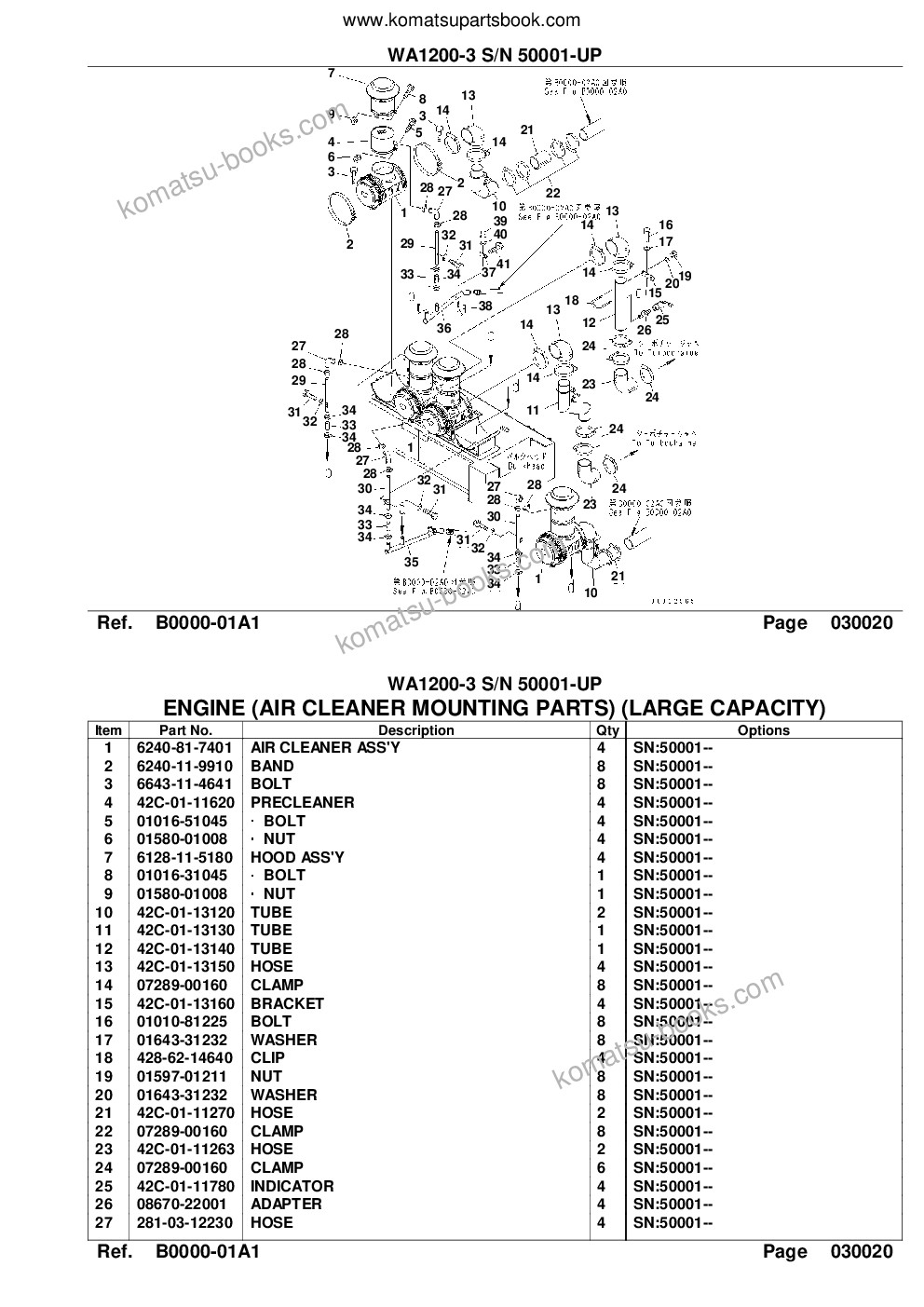 Komatsu wa1200-3 s/n 50001-up Parts catalog cover Page 5
