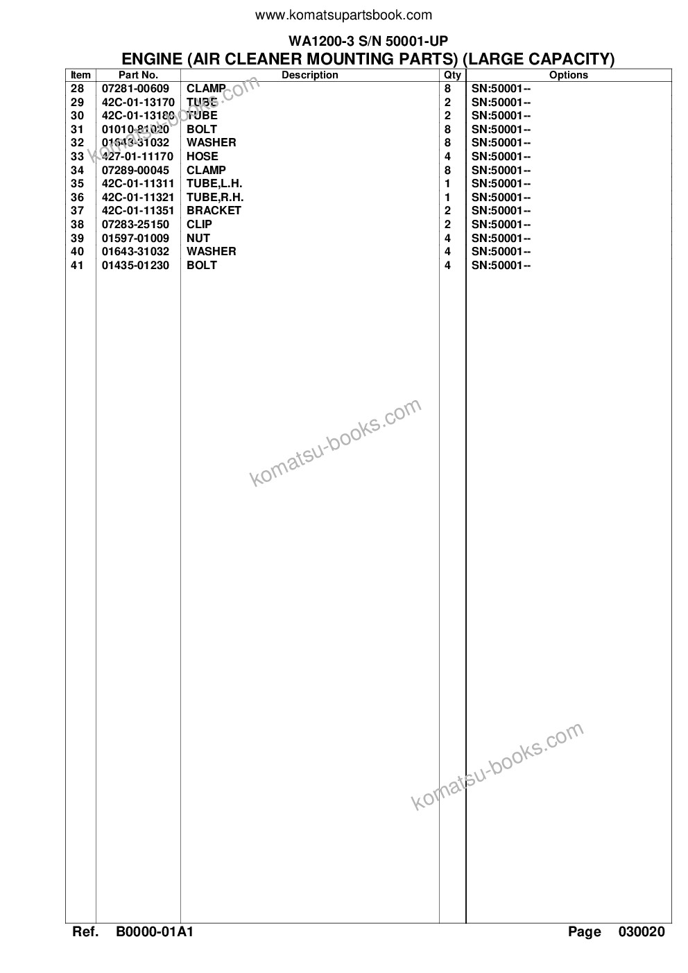 Komatsu wa1200-3 s/n 50001-up Parts catalog cover Page 6