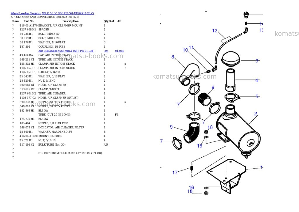 Komatsu wa120-1lc s/n a20001-up Parts catalog cover Page 8 Komatsu wa120-1lc s/n a20001-up Parts catalog cover Page 8