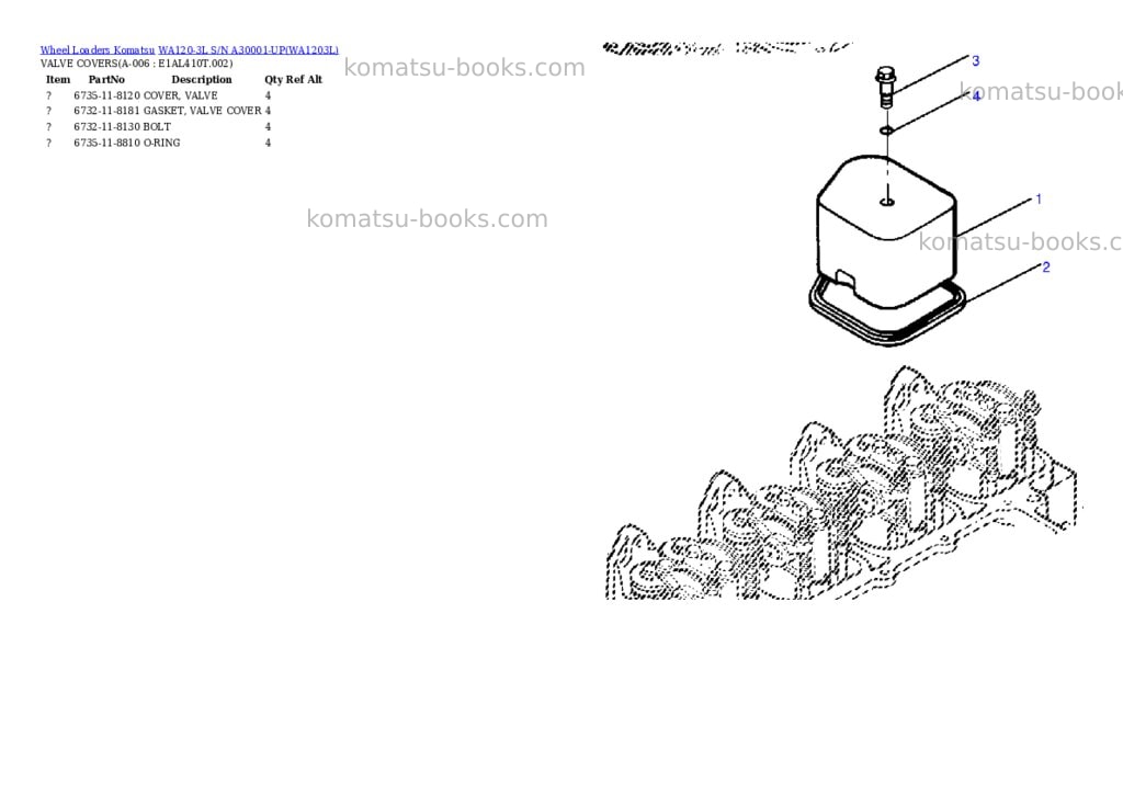 Komatsu wa120-3l s/n a30001-up Parts catalog cover Page 3