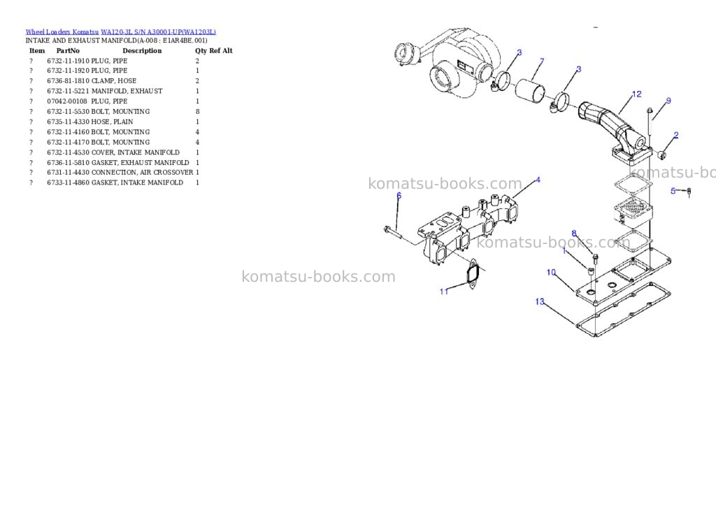 Komatsu wa120-3l s/n a30001-up Parts catalog cover Page 4