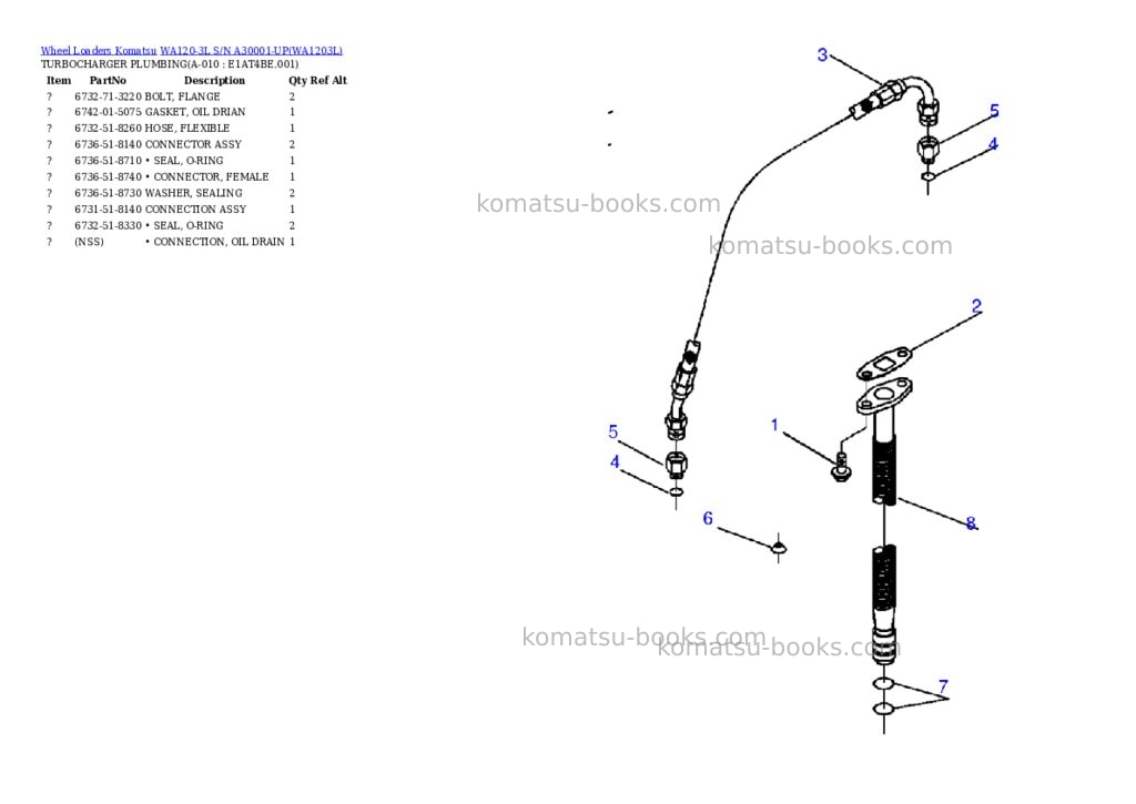 Komatsu wa120-3l s/n a30001-up Parts catalog cover Page 5