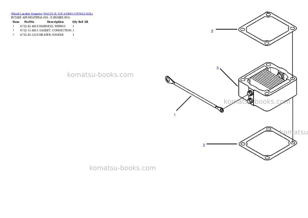Komatsu wa120-3l s/n a30001-up Parts catalog cover Page 7