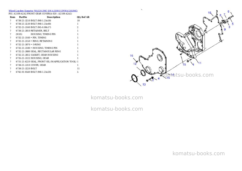 Komatsu wa120-3mc s/n a31001-up Parts catalog cover Page 10 Komatsu wa120-3mc s/n a31001-up Parts catalog cover Page 10
