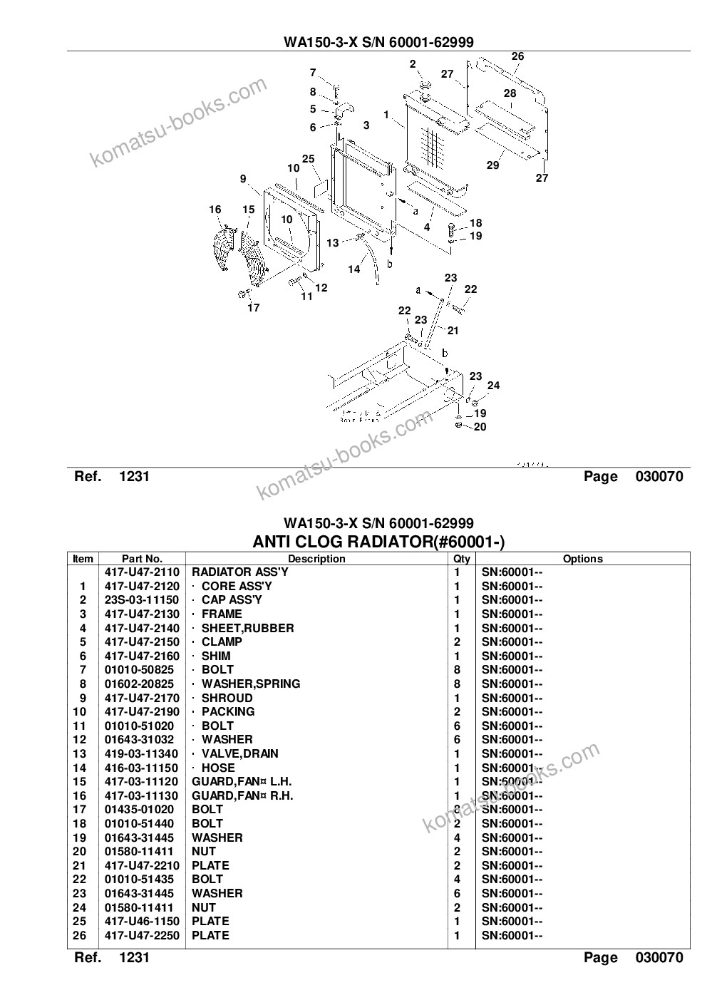 Komatsu wa150-3-x s/n 60001-62999 Parts catalog cover Page 10