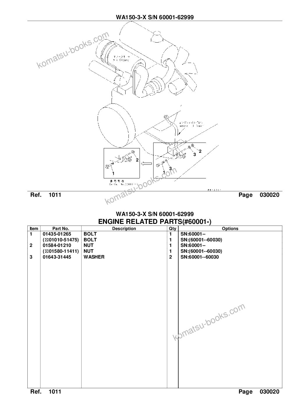 Komatsu wa150-3-x s/n 60001-62999 Parts catalog cover Page 4
