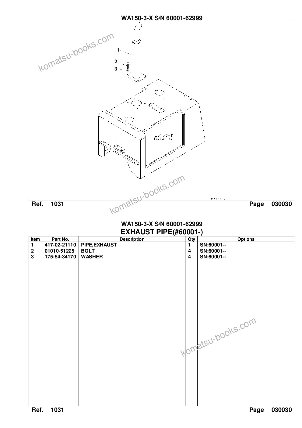 Komatsu wa150-3-x s/n 60001-62999 Parts catalog cover Page 5