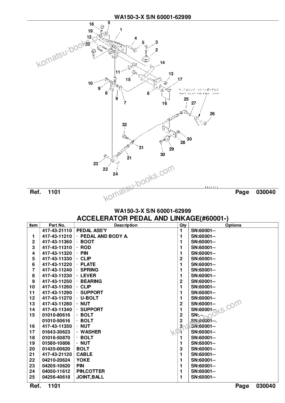 Komatsu wa150-3-x s/n 60001-62999 Parts catalog cover Page 6