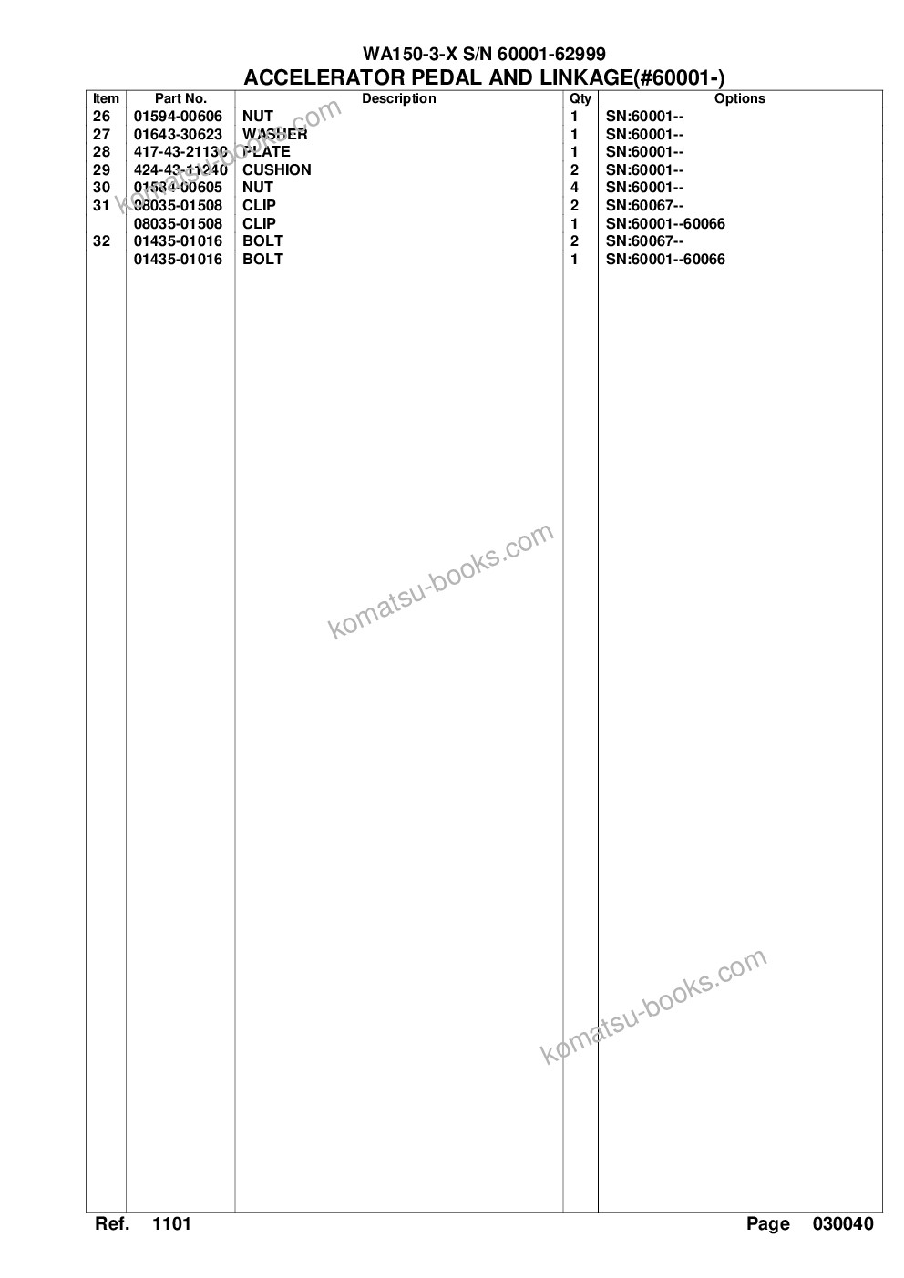 Komatsu wa150-3-x s/n 60001-62999 Parts catalog cover Page 7