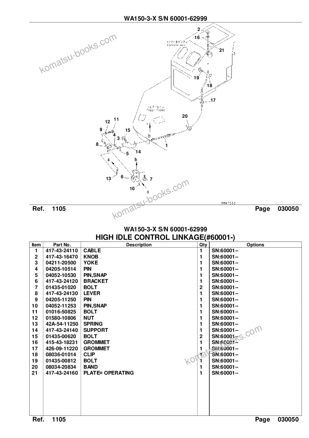 Komatsu wa150-3-x s/n 60001-62999 Parts catalog cover Page 8