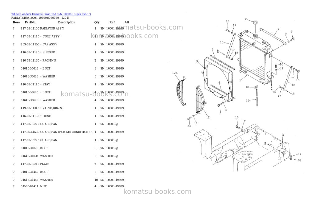 Komatsu wa150-1 s/n 10001-up Parts catalog cover Page 4