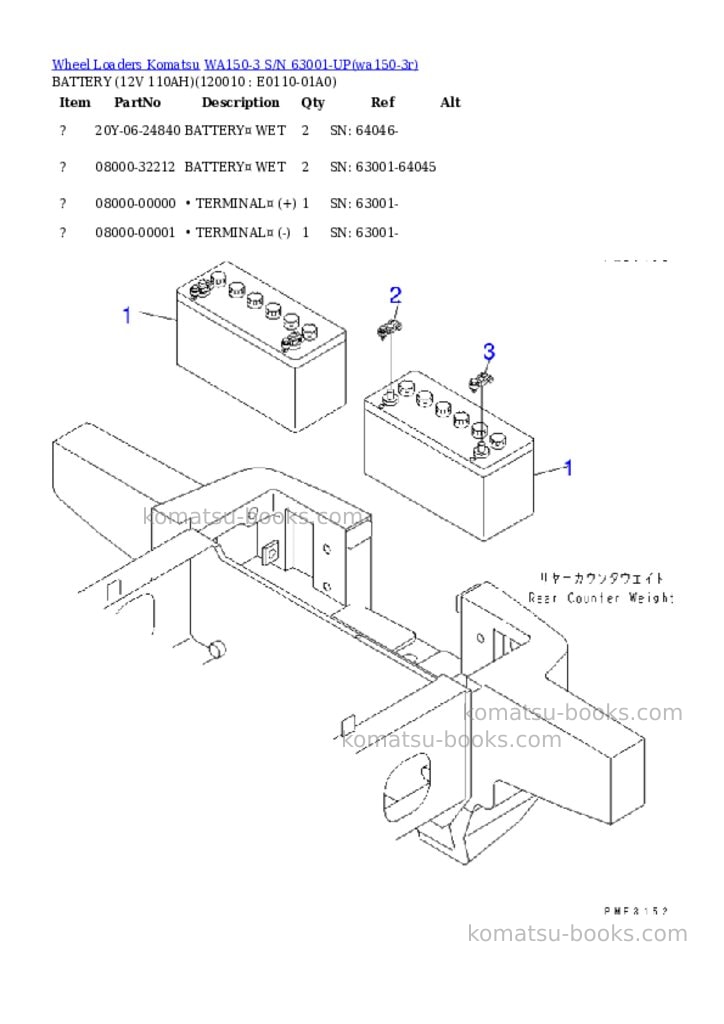 Komatsu wa150-3 s/n 63001-up Parts catalog cover Page 9 Komatsu wa150-3 s/n 63001-up Parts catalog cover Page 9