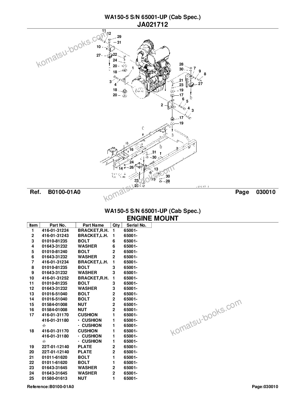 Komatsu wa150-5 s/n 65001-up cab spec. Parts catalog cover Page 3