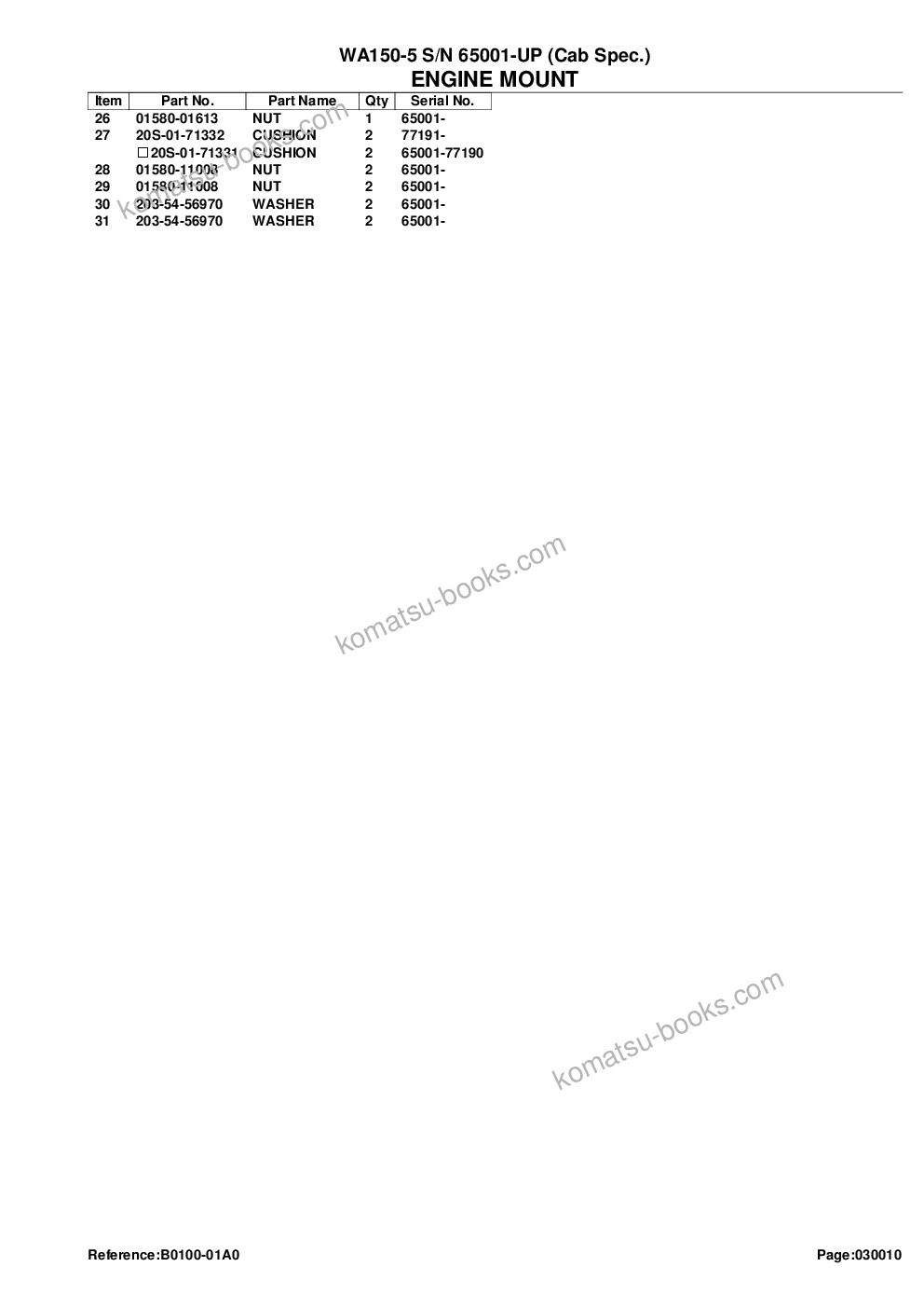 Komatsu wa150-5 s/n 65001-up cab spec. Parts catalog cover Page 4