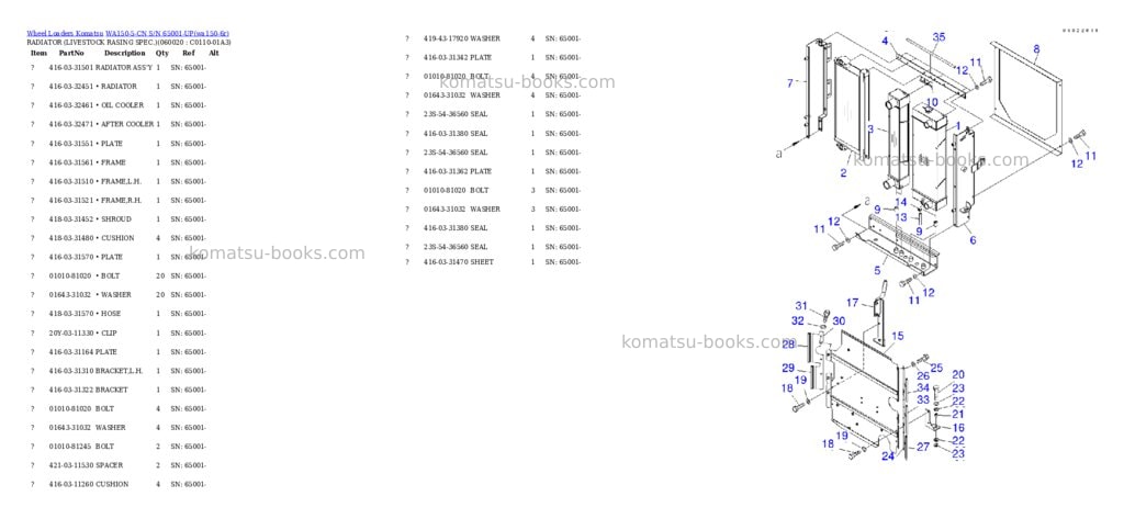 Komatsu WA150-5-CN S/N 65001-UP Parts catalog cover Page 7