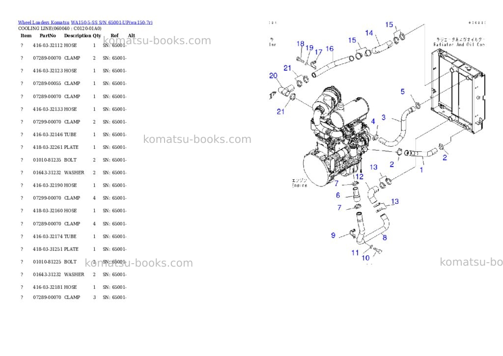 Komatsu wa150-5-ss s/n 65001-up Parts catalog cover Page 10 Komatsu wa150-5-ss s/n 65001-up Parts catalog cover Page 10