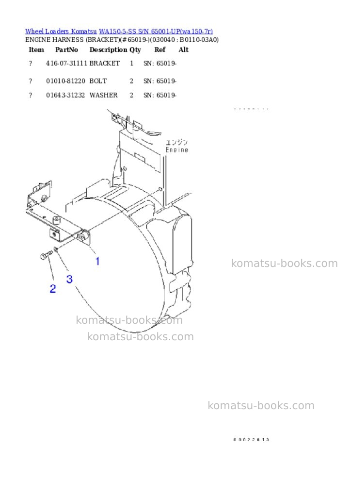 Komatsu wa150-5-ss s/n 65001-up Parts catalog cover Page 3 Komatsu wa150-5-ss s/n 65001-up Parts catalog cover Page 3