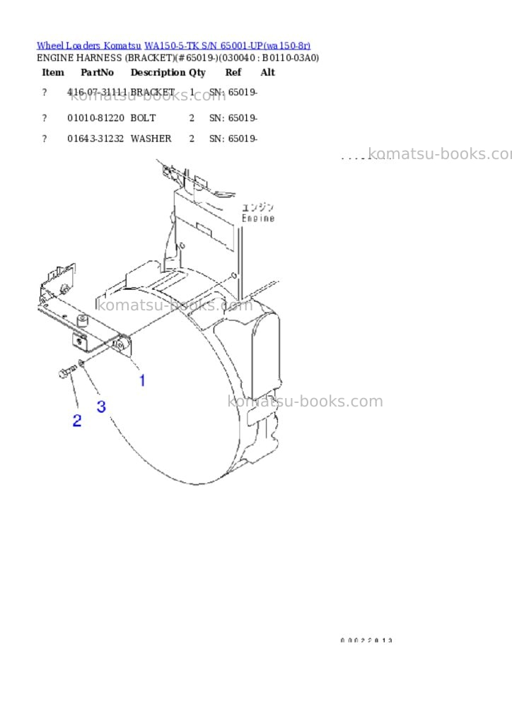 Komatsu WA150-5-TK S/N 65001-UP Parts catalog cover Page 3