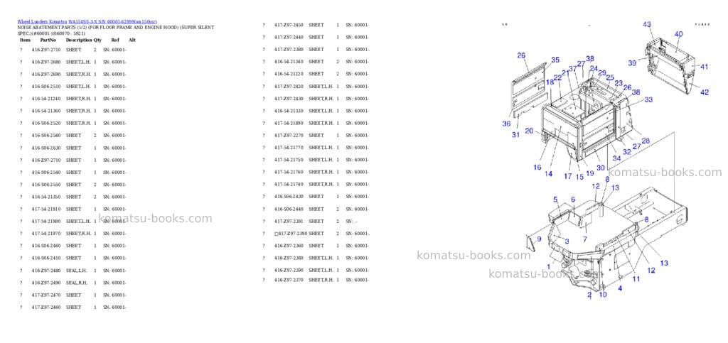 Komatsu wa150ss-3-x s/n 60001-62999 Parts catalog cover Page 8