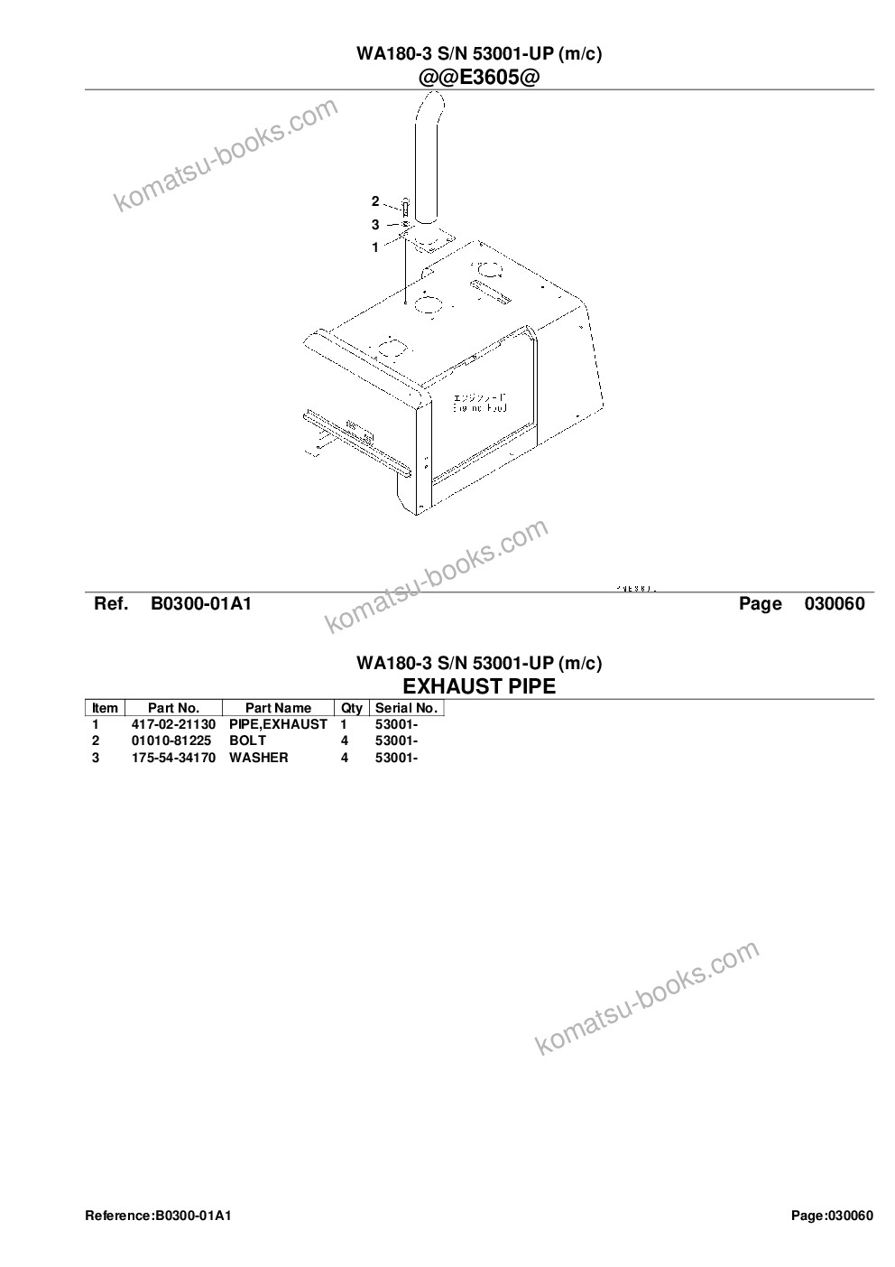 Komatsu wa180-3 s/n 53001-up m/c Parts catalog cover Page 8