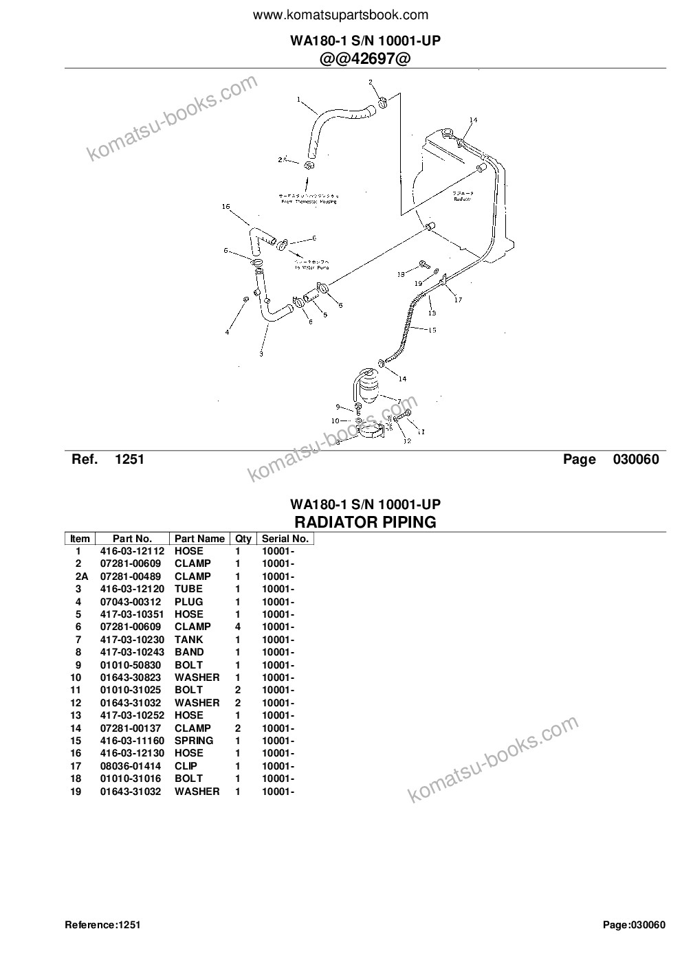 Komatsu wa180-1 s/n 10001-up Parts catalog cover Page 9