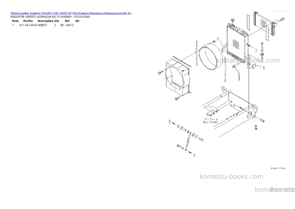 Komatsu wa180-3 s/n 53001-up for komatsu hanomag germany Parts catalog cover Page 10 Komatsu wa180-3 s/n 53001-up for komatsu hanomag germany Parts catalog cover Page 10