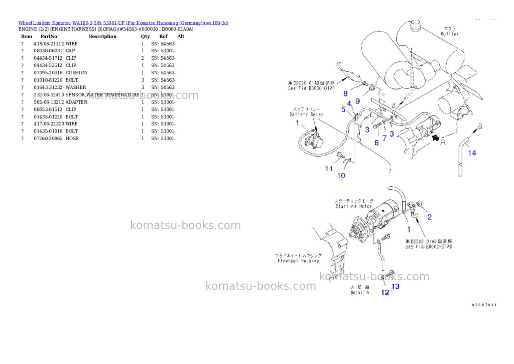 Komatsu wa180-3 s/n 53001-up for komatsu hanomag germany Parts catalog cover Page 2 Komatsu wa180-3 s/n 53001-up for komatsu hanomag germany Parts catalog cover Page 2