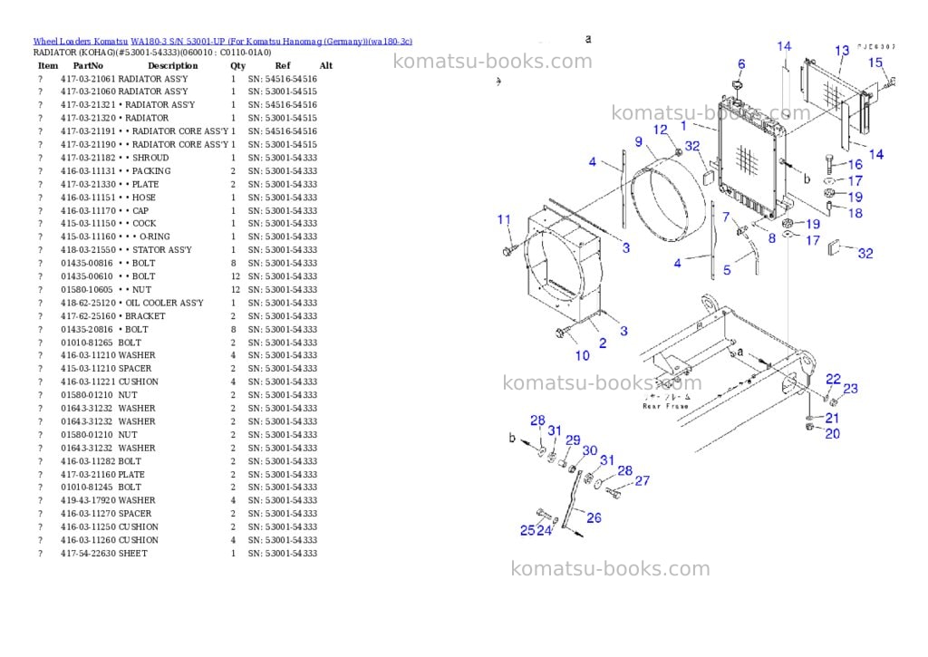 Komatsu wa180-3 s/n 53001-up for komatsu hanomag germany Parts catalog cover Page 5 Komatsu wa180-3 s/n 53001-up for komatsu hanomag germany Parts catalog cover Page 5