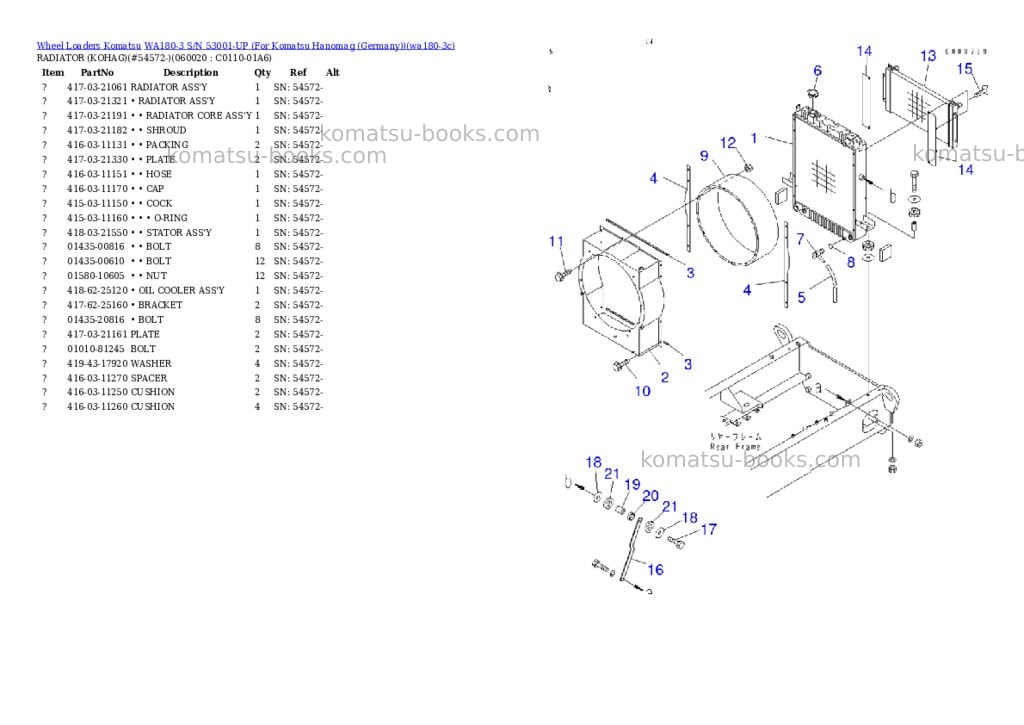Komatsu wa180-3 s/n 53001-up for komatsu hanomag germany Parts catalog cover Page 6 Komatsu wa180-3 s/n 53001-up for komatsu hanomag germany Parts catalog cover Page 6