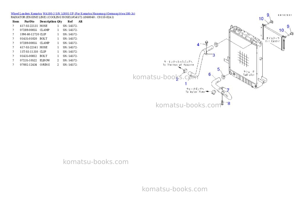 Komatsu wa180-3 s/n 53001-up for komatsu hanomag germany Parts catalog cover Page 8 Komatsu wa180-3 s/n 53001-up for komatsu hanomag germany Parts catalog cover Page 8