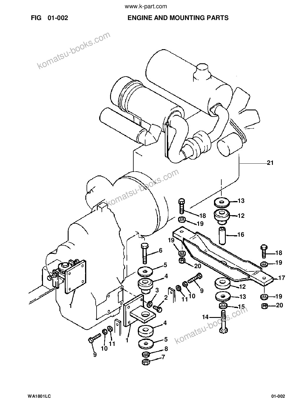 Komatsu wa180-1lc s/n a75001-up Parts catalog cover Page 4