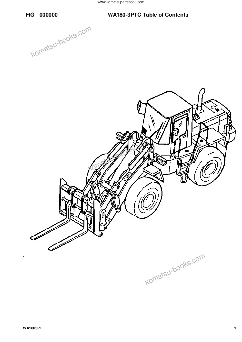 Komatsu wa180pt-3l s/n a85001-up Parts catalog cover