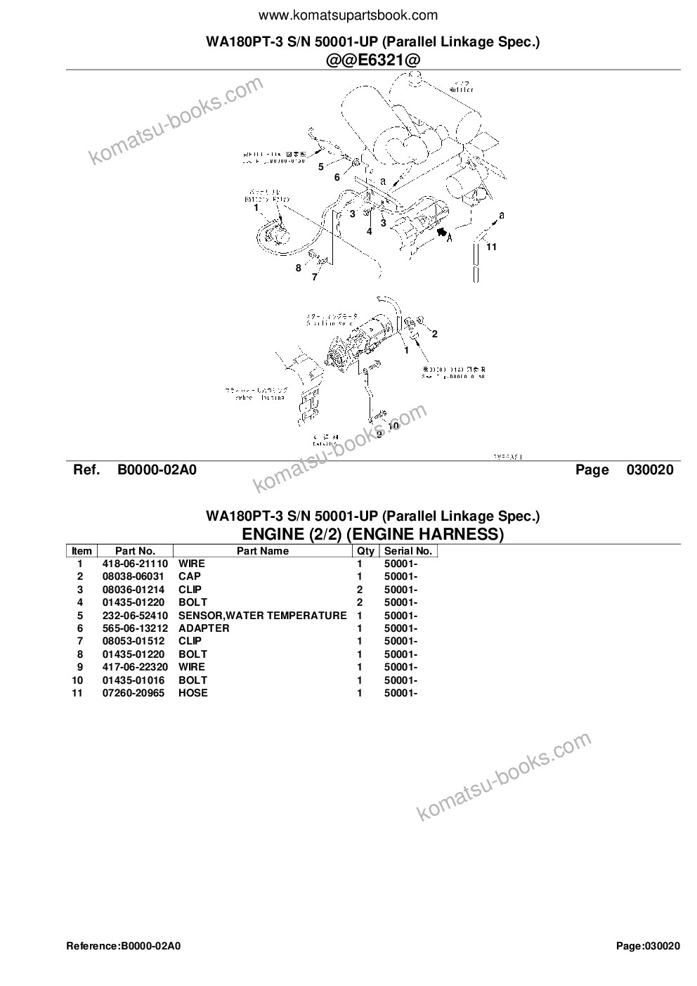 Komatsu wa180pt-3 s/n 50001-up parallel linkage spec. Parts catalog cover Page 4