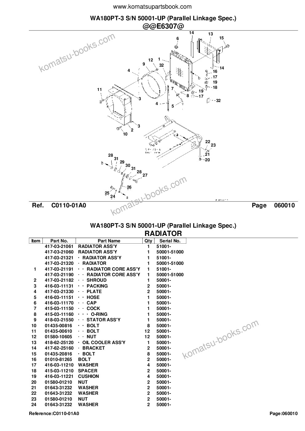 Komatsu wa180pt-3 s/n 50001-up parallel linkage spec. Parts catalog cover Page 8
