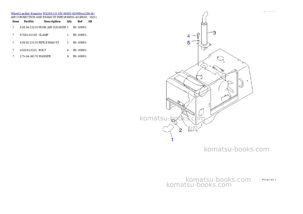 Komatsu wa200-3-x s/n 60001-62999 Parts catalog cover Page 2 Komatsu wa200-3-x s/n 60001-62999 Parts catalog cover Page 2