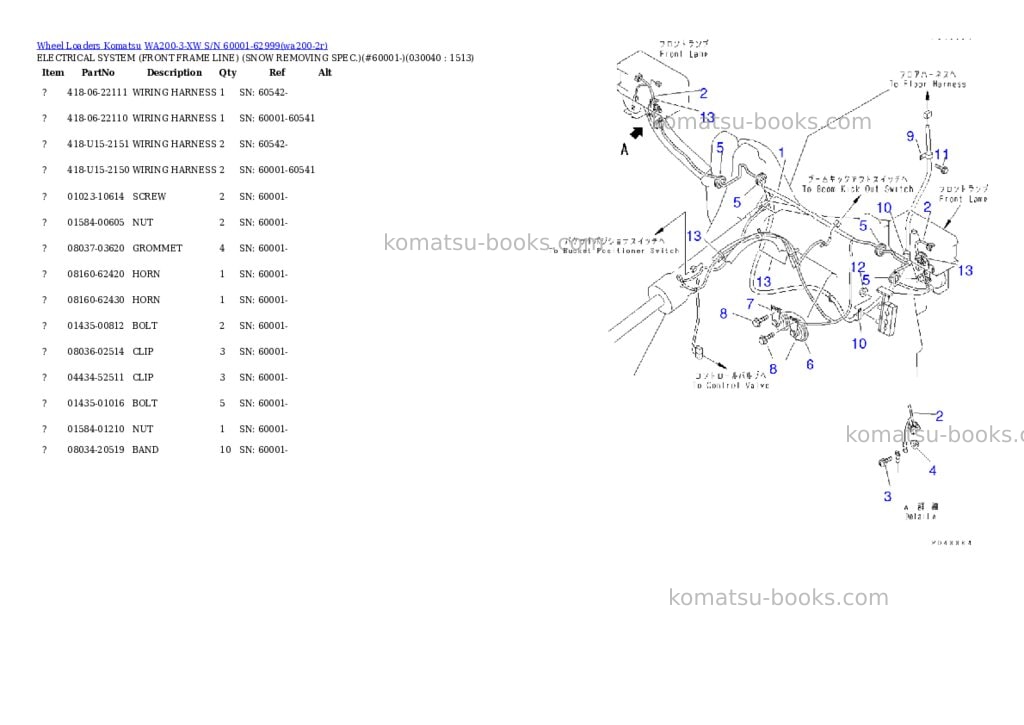 Komatsu wa200-3-xw s/n 60001-62999 Parts catalog cover Page 3