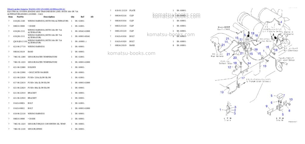 Komatsu wa200-3-xw s/n 60001-62999 Parts catalog cover Page 5